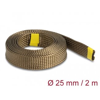 DeLOCK Delock Braided Sleeve made of basalt fibers 2 m x 25 mm brown