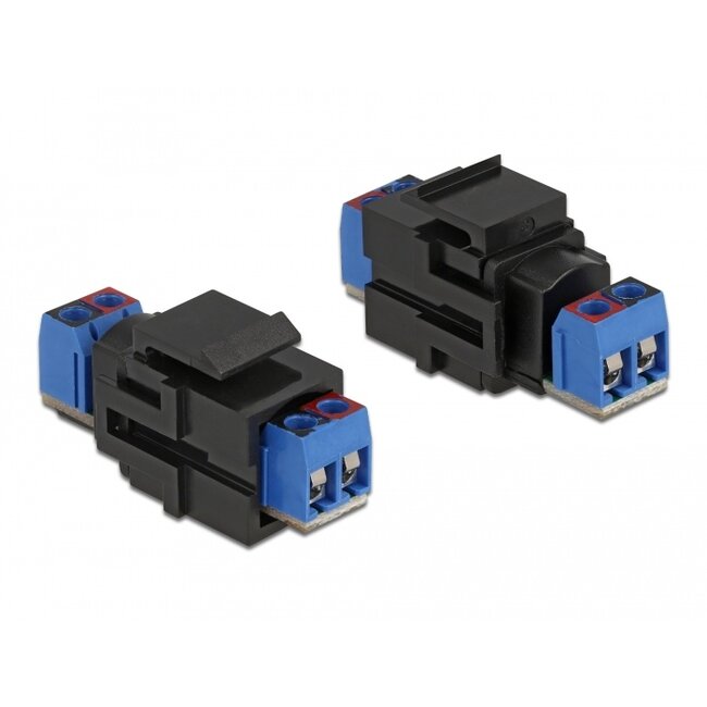 Delock Keystone module 2 pin terminalblock > terminalblock black