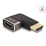 Delock HDMI Adapter male to female 90° left angled 8K 60 Hz grey metal