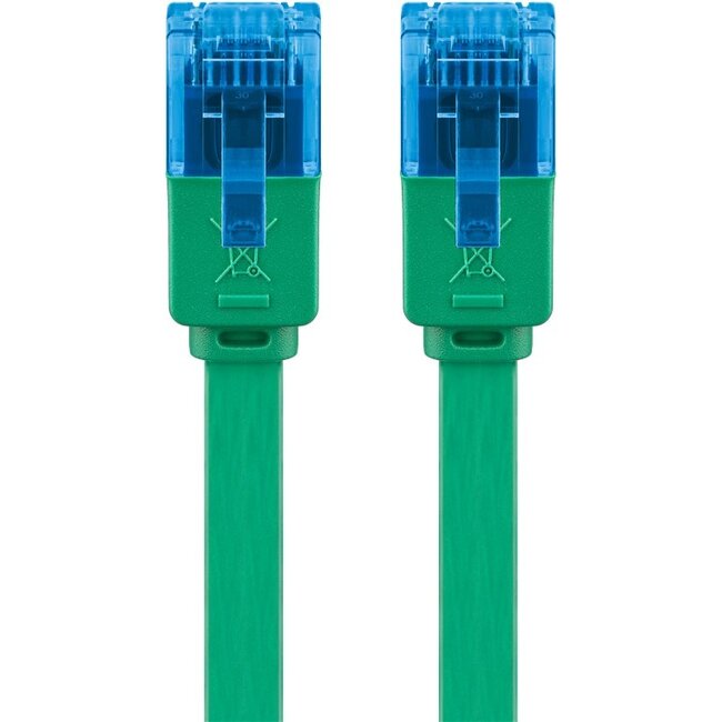Goobay CAT 6A Flat Patch Cable U/UTP, green 0.5 m
