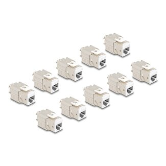 DeLOCK Delock Keystone Modul RJ45 jack to LSA Cat.6A toolfree white set 10 pieces