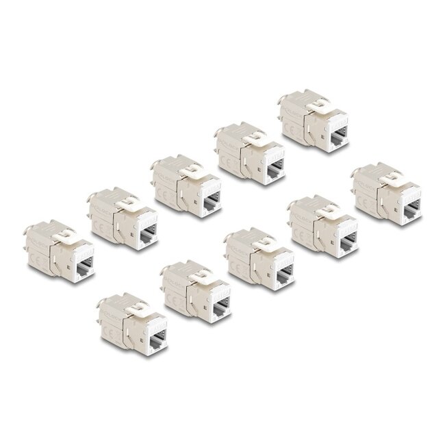 Delock Keystone Modul RJ45 jack to LSA Cat.6A toolfree white set 10 pieces