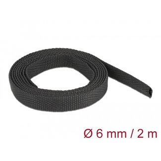 DeLOCK Delock Fabric heat shrink tube 2 m x 6 mm shrinkage ratio 2:1 black