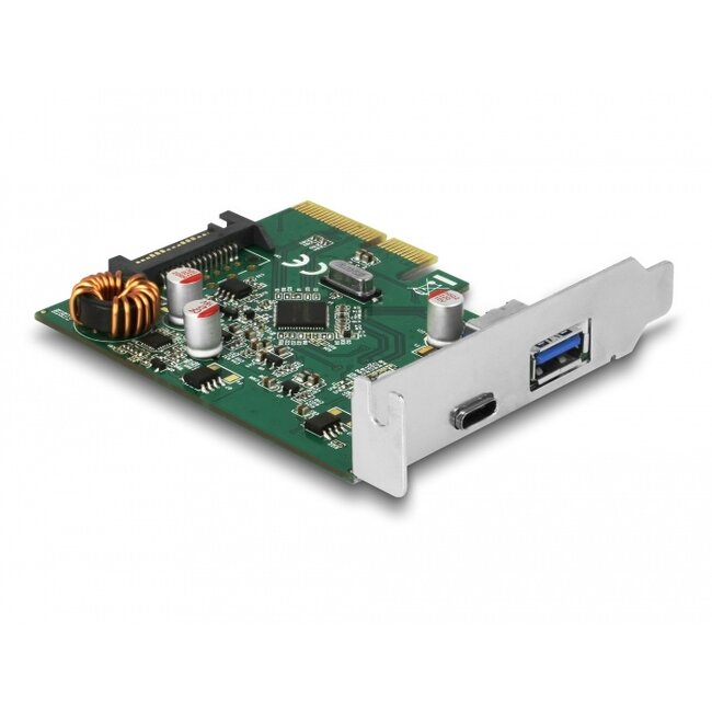 Delock PCI Express x4 Card to 1 x external USB Type-C™ female + 1 x external USB Type-A female SuperSpeed USB 10 Gbps