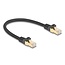 Delock RJ45 Network Cable with braided jacket Cat.6A S/FTP plug to plug 0.25 m black