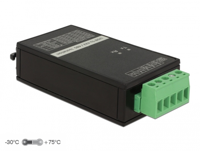 DeLOCK 62501. Aansluiting 1: USB 2.0, Aansluiting 2: RS-422/485. Kleur van het product: Zwart, Groen