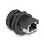 Delock RJ45 Cat.6A Coupler with protective cap for built-in installation IP67 dust and waterproof