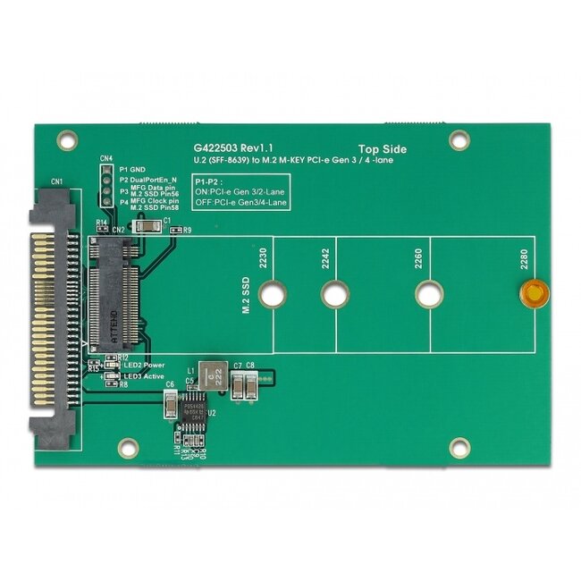 Delock Converter U.2 SFF-8639 > M.2 NVMe Key M