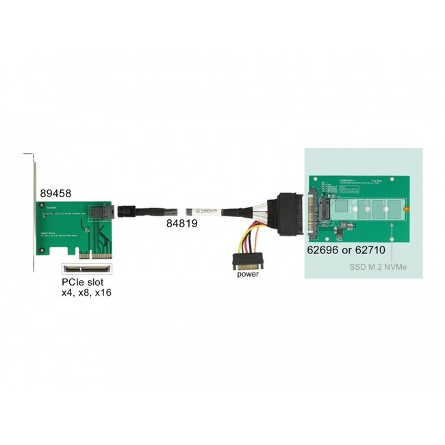 Delock Converter U.2 SFF-8639 > M.2 NVMe Key M