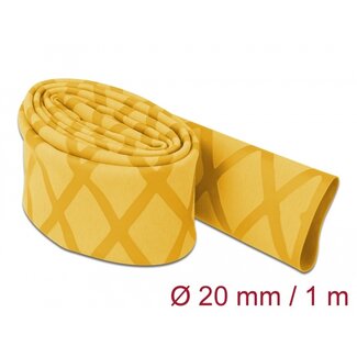 DeLOCK Delock Heat Shrink Tube X-pattern non-slip 1 m x 20 mm yellow