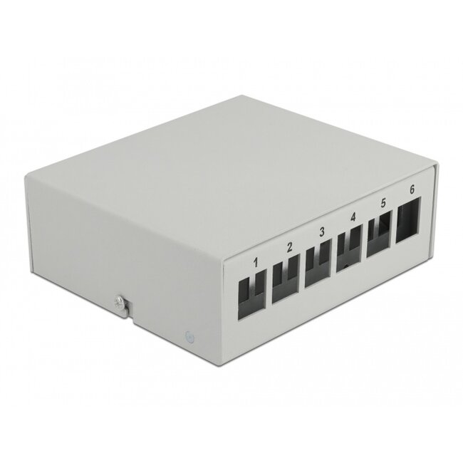Delock Keystone Patch Panel 6 Port grey