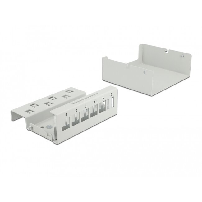Delock Keystone Patch Panel 6 Port grey