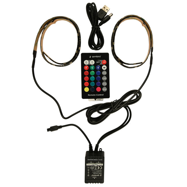 USB RGB LED-strip, 2 x 50 cm