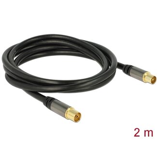 DeLOCK Delock Antenna Cable IEC Plug > IEC Jack RG-6/U 2 m black