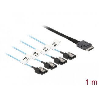 DeLOCK Delock Cable OCuLink SFF-8611 > 4 x SATA 7 pin 1 m metal