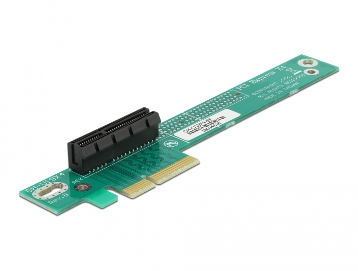 DeLOCK Riser PCIe x4. Hostinterface: PCIe, Output interface: PCIe. Bedoeld voor: PC. Platform: PC, Connectiviteitstechnologie: Bedraad, Vormfactor: 1U
