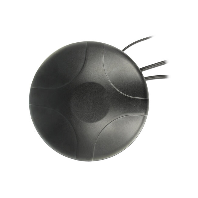 Delock Multiband LTE UMTS GSM GPS Antenna 3 x SMA male omnidirectional roof mount black outdoor