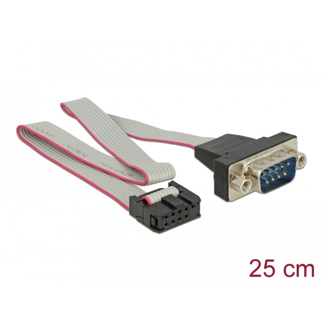 Delock Cable RS-232 Serial pin header female to DB9 male layout 1:1
