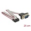 Delock Cable RS-232 Serial pin header female to DB9 male layout 1:1