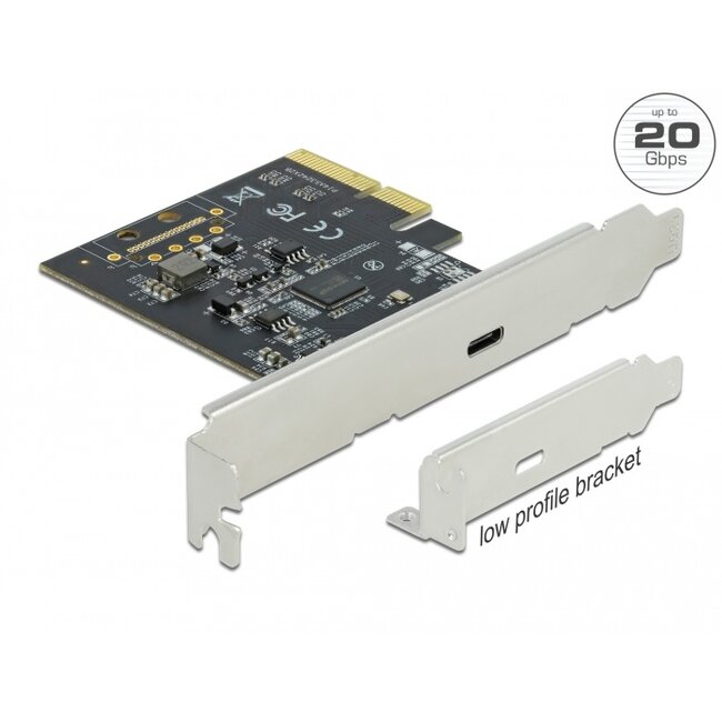 Delock PCI Express x4 Card to 1 x external SuperSpeed USB 20 Gbps (USB 3.2 Gen 2x2) USB Type-C™ female