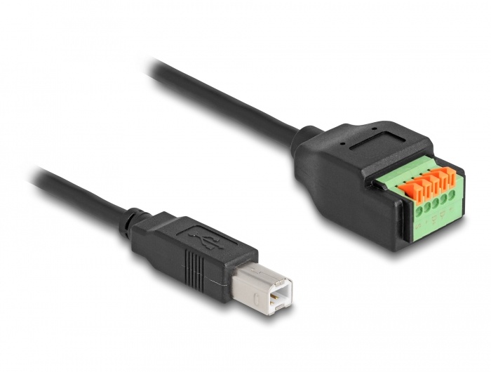 Delock USB 2.0 Cable Type-B male to Terminal Block Adapter with push button 15 cm |