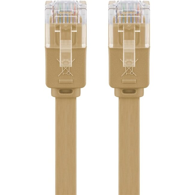 Goobay CAT 6 Flat Patch Cable, U/UTP, light brown 2 m