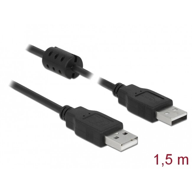 Delock Cable USB 2.0 Type-A male > USB 2.0 Type-A male 1.5 m black