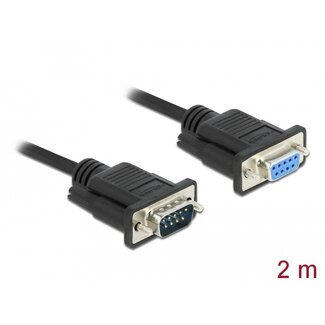 DeLOCK Delock Serial Cable RS-232 D-Sub9 male to female with narrow plug housing 2 m