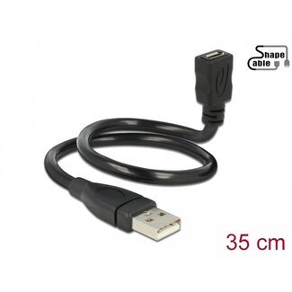 DeLOCK Delock Cable USB 2.0 Type-A male > USB 2.0 Micro-B female ShapeCable 0.35 m