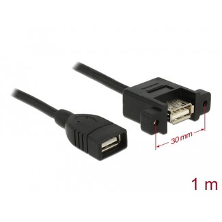 DeLOCK Delock Cable USB 2.0 Type-A female > USB 2.0 Type-A female panel-mount 1 m