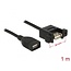 Delock Cable USB 2.0 Type-A female > USB 2.0 Type-A female panel-mount 1 m