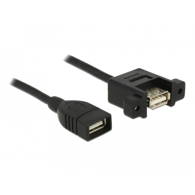 Delock Cable USB 2.0 Type-A female > USB 2.0 Type-A female panel-mount 1 m