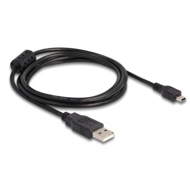 Delock Cable USB 2.0 Type-A male > USB 2.0 Mini-B male 1.5 m black