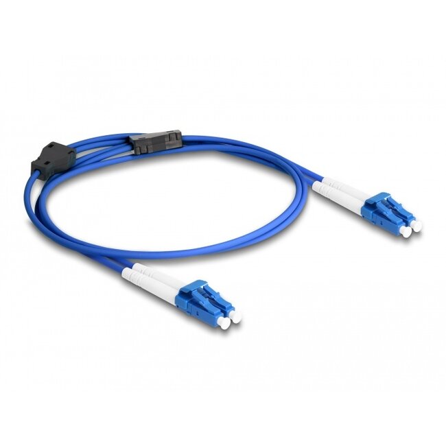 Delock Fiber Optical Cable with metal armouring LC Duplex to LC Duplex Singlemode OS2 1 m