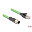 Delock M12 Cable D-coded 4 pin male to RJ45 male PUR (TPU) 1 m