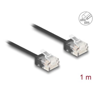 DeLOCK Delock RJ45 Network Cable Cat.6 UTP Ultra Slim 1 m black with short plugs