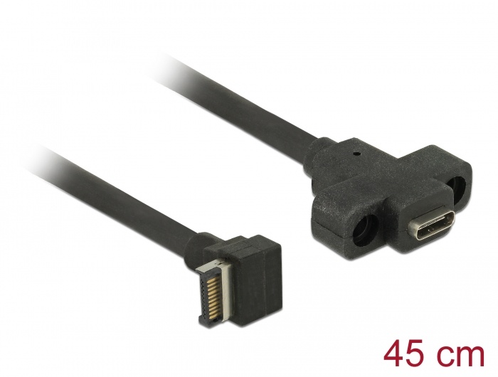 DeLOCK 85326 USB-kabel 0,45 m USB 3.2 Gen 2 (3.1 Gen 2) USB A USB C Zwart