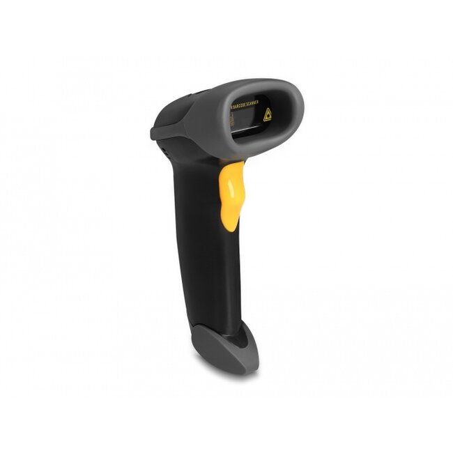 Delock USB Barcode Scanner 1D with connection cable and stand - Laser - black