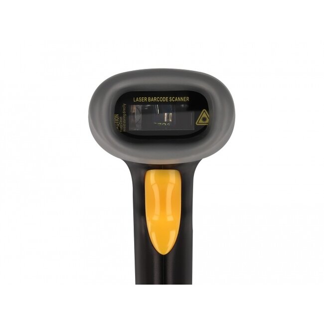 Delock USB Barcode Scanner 1D with connection cable and stand - Laser - black