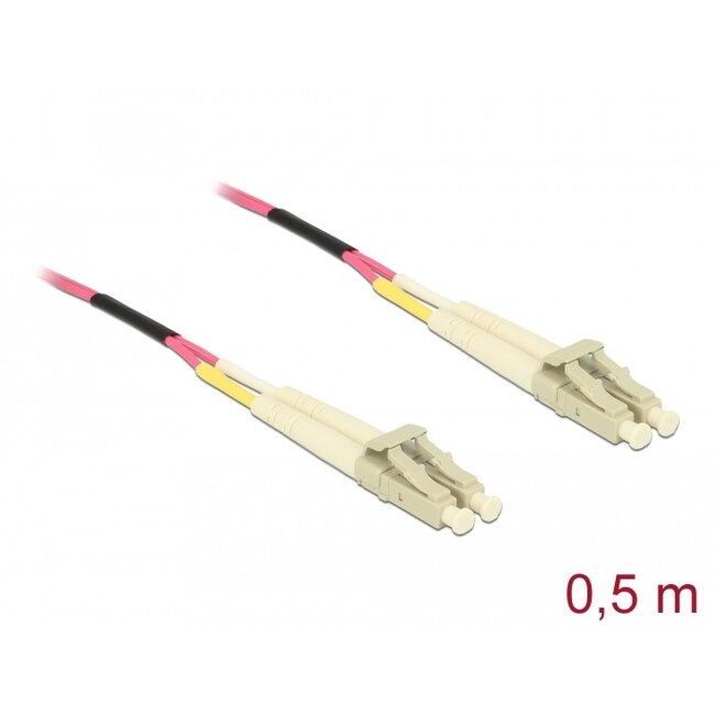Delock Cable Optical Fibre LC to LC Multi-mode OM4 0,5 m