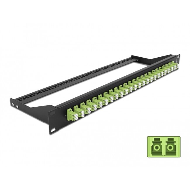 Delock 19″ Fibre Patch Panel 24 port LC Duplex limegreen