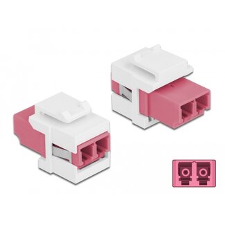 DeLOCK Delock Keystone Module LC Duplex female to LC Duplex female violet / white