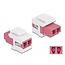 Delock Keystone Module LC Duplex female to LC Duplex female violet / white