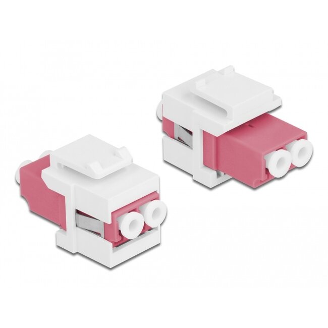 Delock Keystone Module LC Duplex female to LC Duplex female violet / white