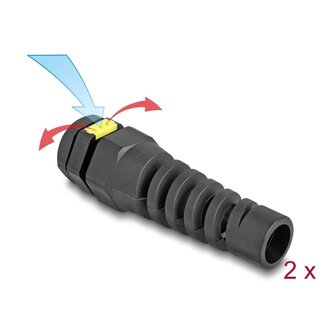 DeLOCK Delock Cable Gland M12 with ventilation and strain relief IP68 dust and waterproof black 2 pieces