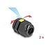 Delock Cable Gland M16 with ventilation IP68 dust and waterproof black 2 pieces