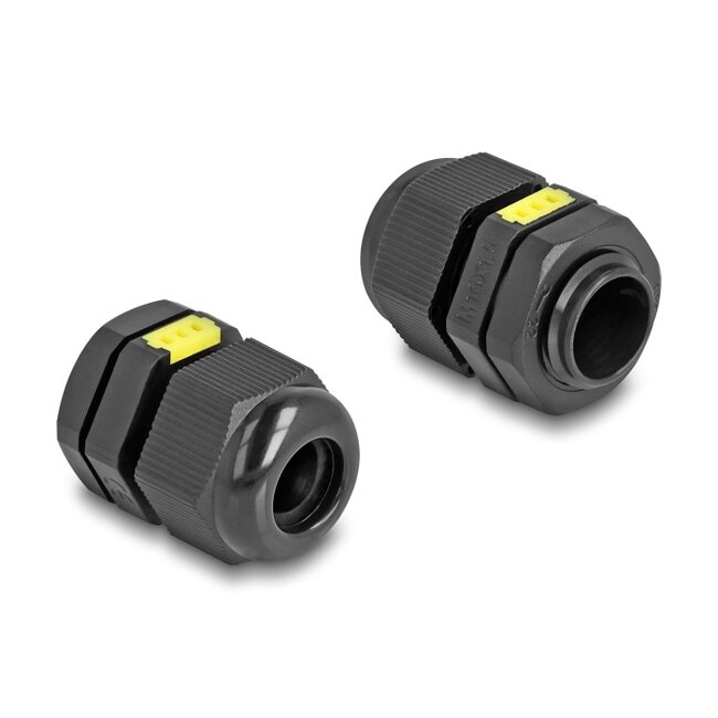 Delock Cable Gland M16 with ventilation IP68 dust and waterproof black 2 pieces