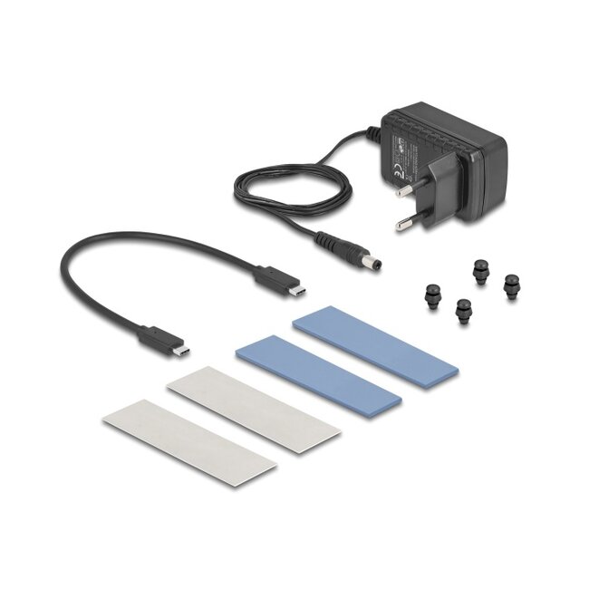 Delock External USB 20 Gbps Enclosure for 2 x M.2 NVMe PCIe SSD with USB Type-C™ female and Clone function