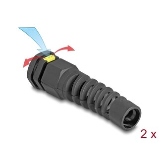 DeLOCK Delock Cable Gland M16 with ventilation and strain relief IP68 dust and waterproof black 2 pieces