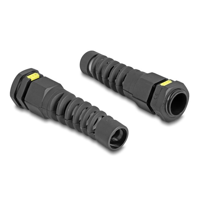 Delock Cable Gland M16 with ventilation and strain relief IP68 dust and waterproof black 2 pieces
